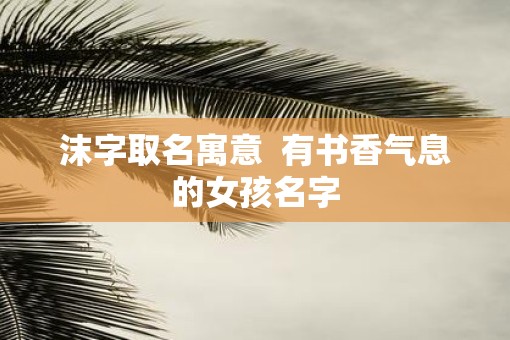沫字取名寓意  有书香气息的女孩名字