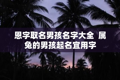 恩字取名男孩名字大全  属兔的男孩起名宜用字
