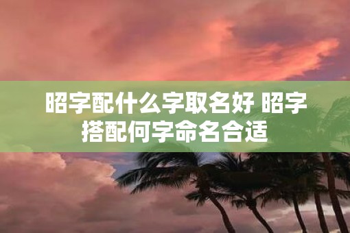 昭字配什么字取名好 昭字搭配何字命名合适