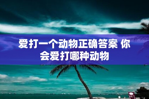 爱打一个动物正确答案 你会爱打哪种动物