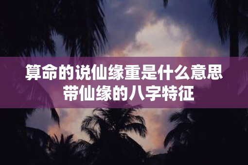 算命的说仙缘重是什么意思  带仙缘的八字特征
