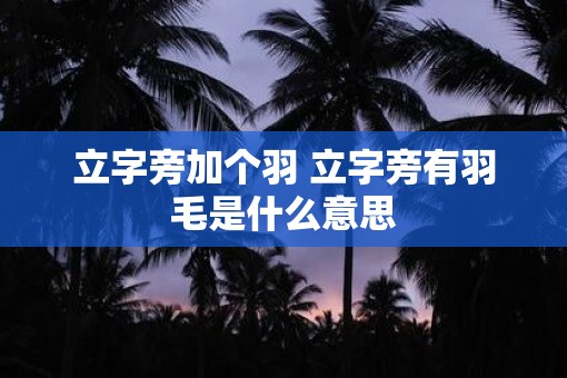 立字旁加个羽 立字旁有羽毛是什么意思