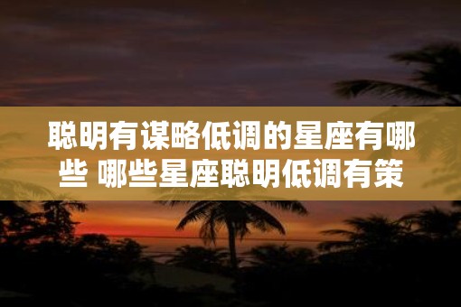 聪明有谋略低调的星座有哪些 哪些星座聪明低调有策略