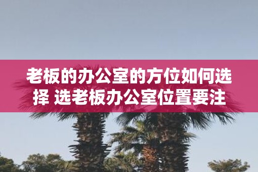 老板的办公室的方位如何选择 选老板办公室位置要注意什么
