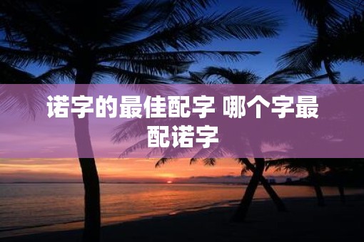 诺字的最佳配字 哪个字最配诺字