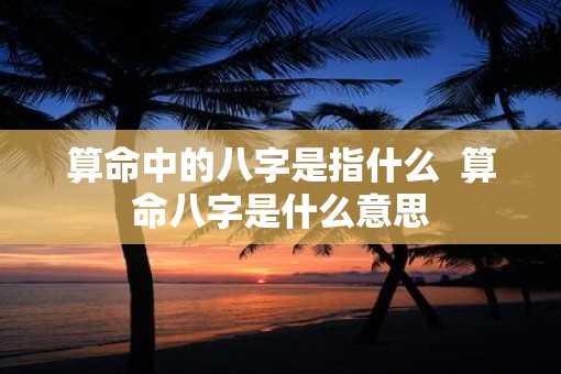 算命中的八字是指什么  算命八字是什么意思