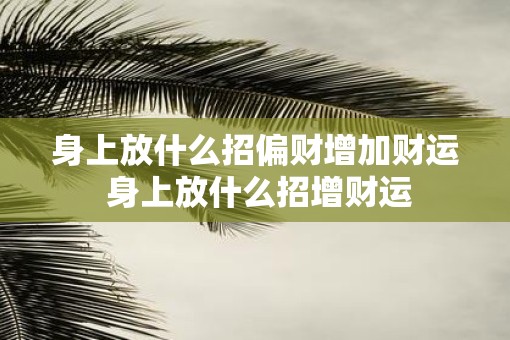 身上放什么招偏财增加财运 身上放什么招增财运