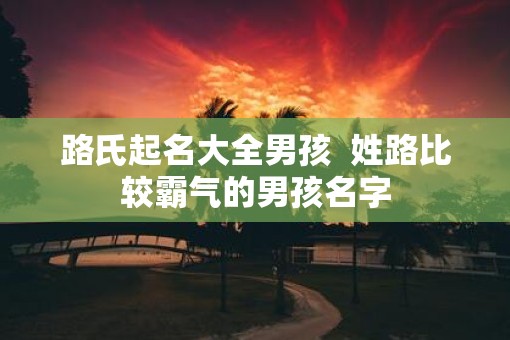 路氏起名大全男孩  姓路比较霸气的男孩名字