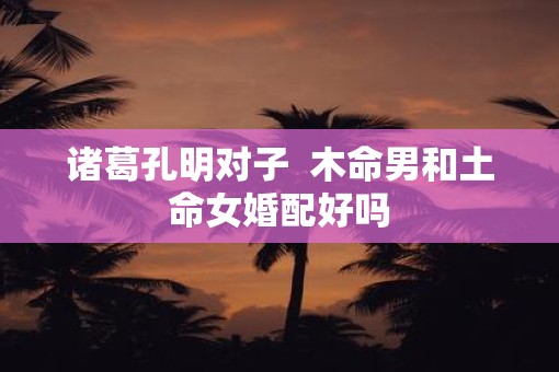 诸葛孔明对子  木命男和土命女婚配好吗