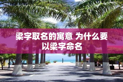 梁字取名的寓意 为什么要以梁字命名