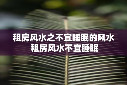 租房风水之不宜睡眠的风水 租房风水不宜睡眠