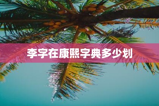 李字在康熙字典多少划