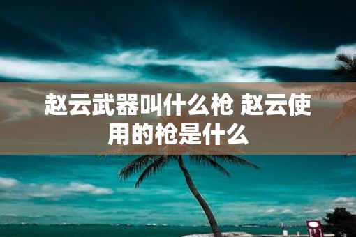 赵云武器叫什么枪 赵云使用的枪是什么