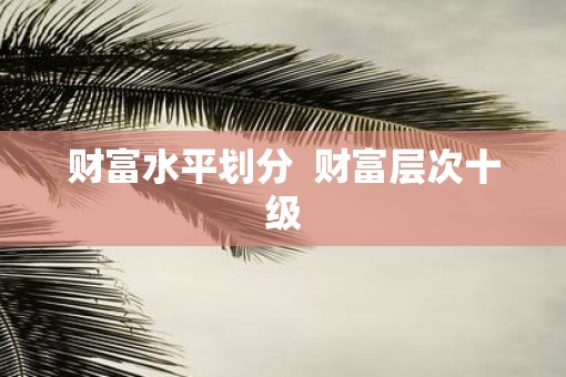 财富水平划分  财富层次十级