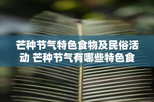 芒种节气特色食物及民俗活动 芒种节气有哪些特色食物和民俗活动