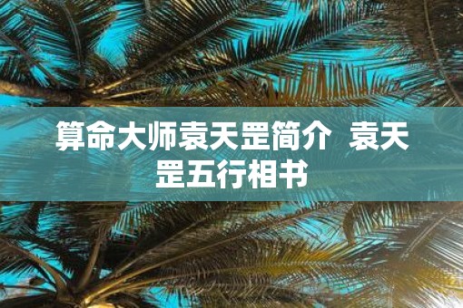 算命大师袁天罡简介  袁天罡五行相书