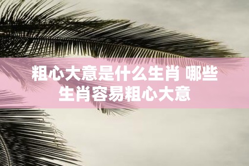 粗心大意是什么生肖 哪些生肖容易粗心大意