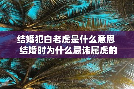 结婚犯白老虎是什么意思  结婚时为什么忌讳属虎的