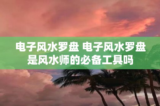 电子风水罗盘 电子风水罗盘是风水师的必备工具吗
