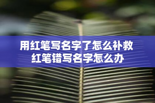 用红笔写名字了怎么补救 红笔错写名字怎么办