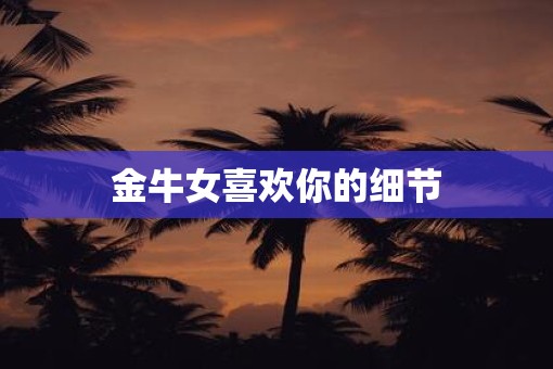 金牛女喜欢你的细节