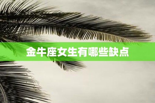 金牛座女生有哪些缺点