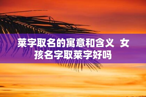 莱字取名的寓意和含义  女孩名字取莱字好吗