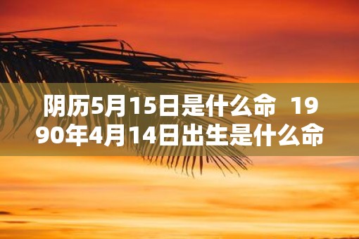 阴历5月15日是什么命  1990年4月14日出生是什么命