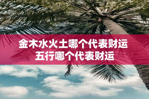金木水火土哪个代表财运 五行哪个代表财运