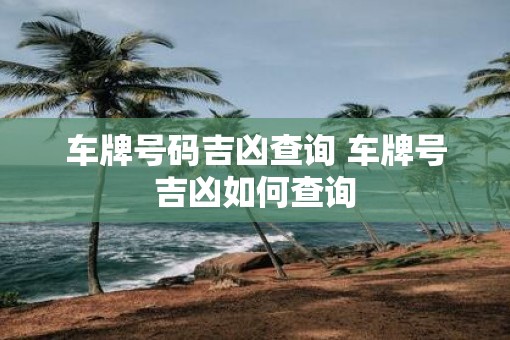 车牌号码吉凶查询 车牌号吉凶如何查询