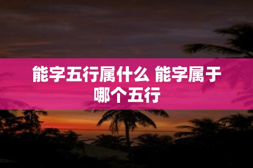 能字五行属什么 能字属于哪个五行