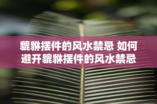 貔貅摆件的风水禁忌 如何避开貔貅摆件的风水禁忌