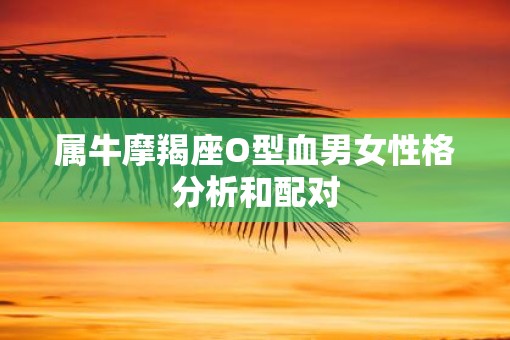 属牛摩羯座O型血男女性格分析和配对
