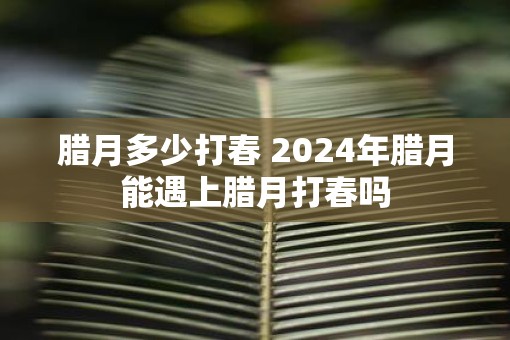 腊月多少打春 2025年腊月能遇上腊月打春吗