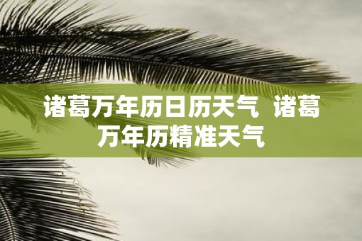 诸葛万年历日历天气  诸葛万年历精准天气