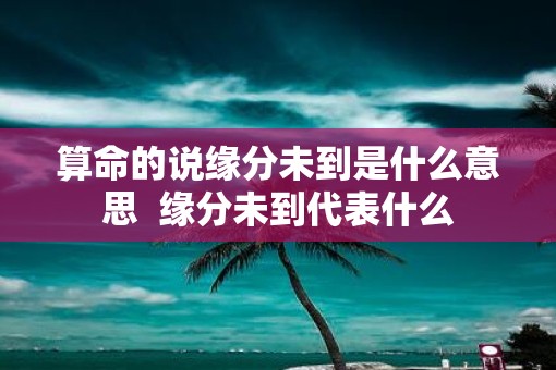 算命的说缘分未到是什么意思  缘分未到代表什么