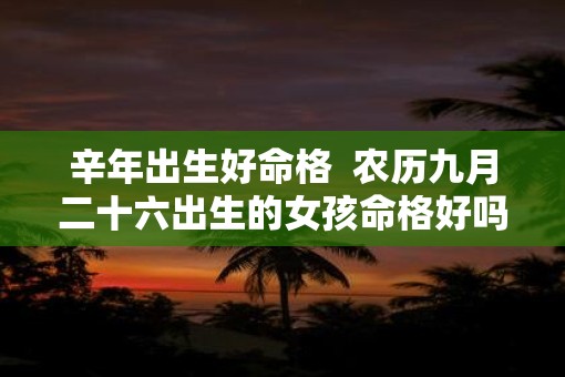 辛年出生好命格  农历九月二十六出生的女孩命格好吗