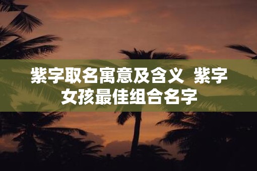 紫字取名寓意及含义  紫字女孩最佳组合名字