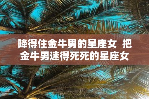 降得住金牛男的星座女  把金牛男迷得死死的星座女
