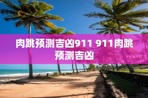 肉跳预测吉凶911 911肉跳预测吉凶