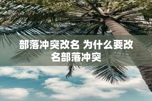部落冲突改名 为什么要改名部落冲突