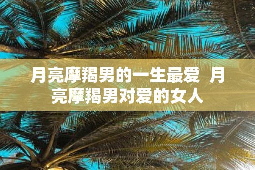 月亮摩羯男的一生最爱  月亮摩羯男对爱的女人