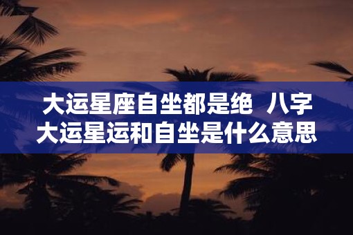 大运星座自坐都是绝  八字大运星运和自坐是什么意思