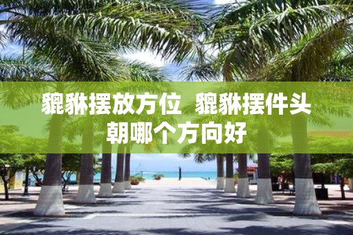 貔貅摆放方位  貔貅摆件头朝哪个方向好