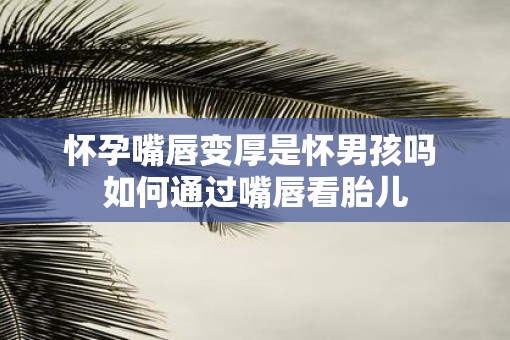 怀孕嘴唇变厚是怀男孩吗 如何通过嘴唇看胎儿