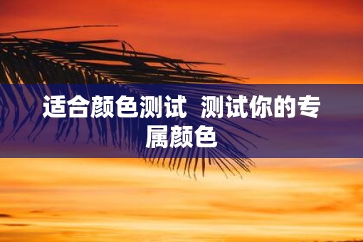 适合颜色测试  测试你的专属颜色