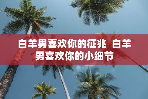 白羊男喜欢你的征兆  白羊男喜欢你的小细节
