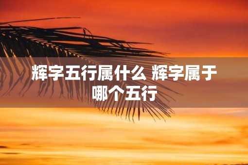 辉字五行属什么 辉字属于哪个五行