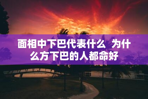 面相中下巴代表什么  为什么方下巴的人都命好