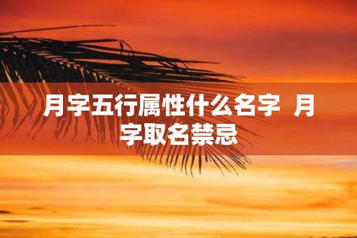 月字五行属性什么名字  月字取名禁忌